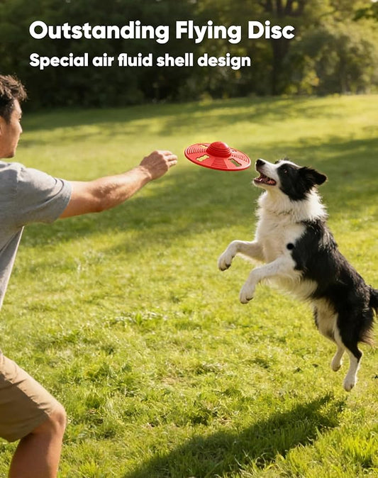 Deeow Alieen Dog Frisbee for Fetch, Teething Clean Outdoor Flying Disc, Interactive Squeaky Dogs Toy for Outdoor Pool, Park, Beach, Bye one get one Gift Green Jack-o-Lantern/Halloween Pumpkin Pet Toy