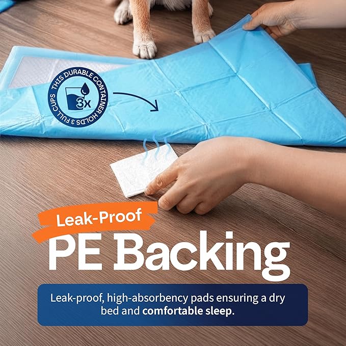 Healqu Puppy Pads - 50-Count, 24x24 - Advanced Leakproof Technology for Housebreaking & Training - Ultra Absorbent Puppy Pee Pads - Ideal for Dogs, Puppies, Cats - Attractant Pet Training Pads