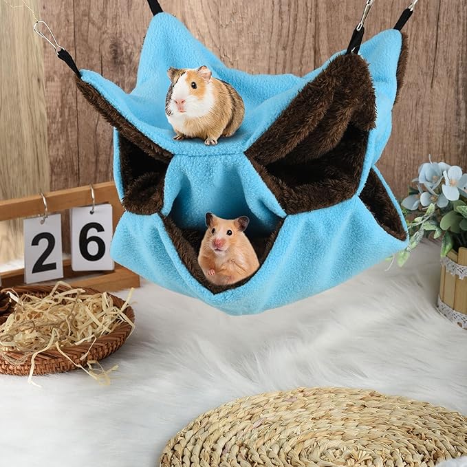 3 Tier Ferret Rat Hammock,Guinea Pig Cage Accessories,11.8x11.8Inches,Pet Cage Hanging Bunkbed Hammock for Small Animals,GuineaPig,Ferret,Kitten,Squirrel,Chinchilla,Rat,Parrot