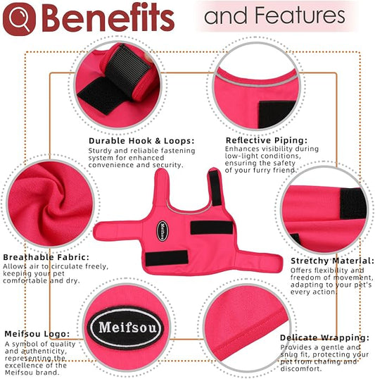 Meifsou Dog Anxiety Vest, Skin-Friendly Thunder Jacket for Dogs, Dog Calming Shirt for Thunder, Fireworks, Vet Visits and Separation - Keep Pet Calm Without Medicine, Fit for Small Medium Large Dogs