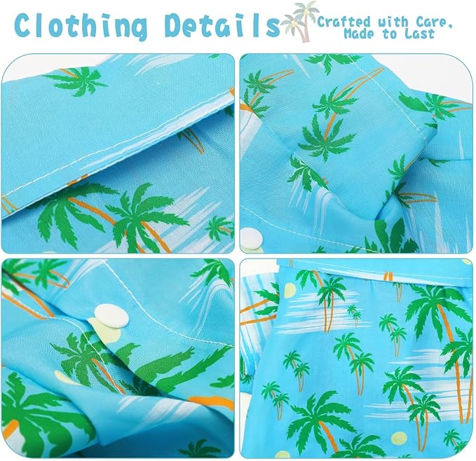 Hawaiian Dog Shirt – Lightweight and Breathable Summer T-Shirt with Tropical Prints, Fun Beach Outfit for Small, Medium, and Large Dogs, Perfect for Hot Days and Outdoor Vacation.Tree L
