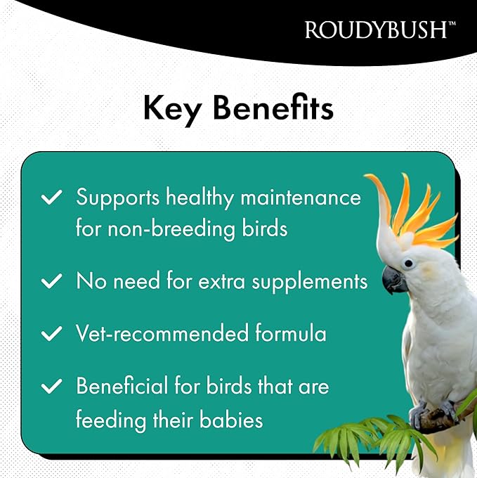 RoudyBush California Blend Pellets for Birds - Scientifically Formulated Bird Feed - Bird Food Pellets w/Dried Fruits, Vegetables & More - Nutritious & Healthy Feed for Birds (Medium, 44oz)