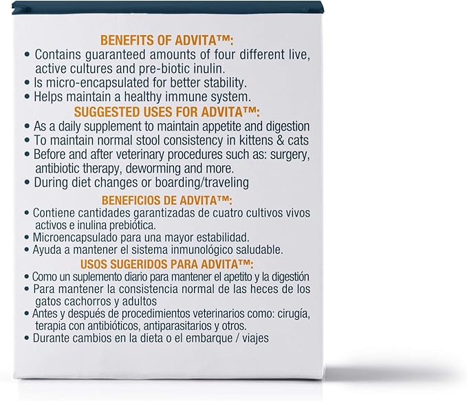 Vet One 840235149170 VetOne Advita Probiotic Nutritional Supplement Powder for Cats (2 Pack)