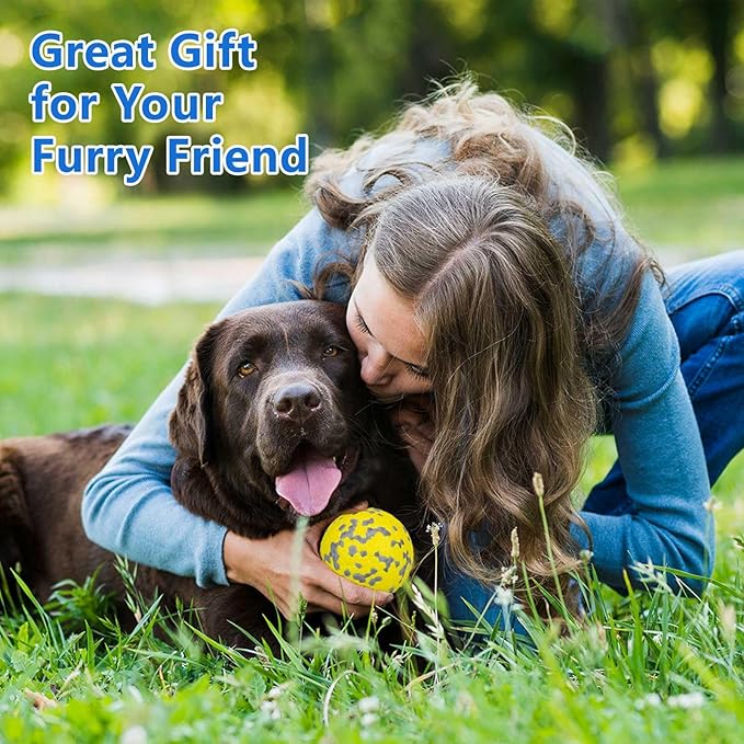 Dog Ball Toys Dog Tennis Ball for Aggressive Chewers Indestructible Bouncy Lightweight Water Toy Fetch Ball for Large Medium and Small Dog