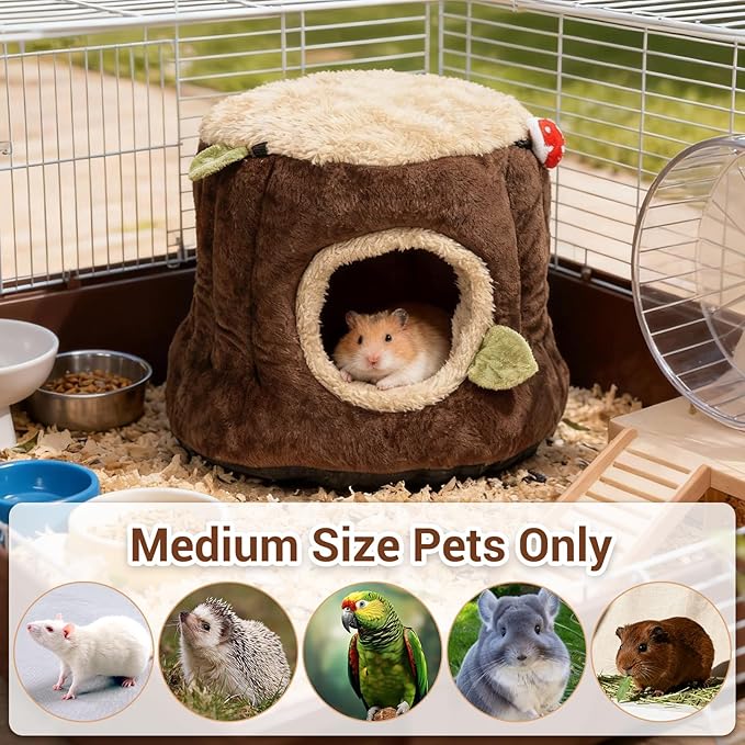 Guinea Pig Hideout & Guinea Pig House, Soft Cotton Small Animal Bed for Indoor Cage – Cozy Washable Habitat for Hamster, Hedgehog, Ferret, Rat, Chinchilla, Bunny & More Pet Lovers’ Furry Friends