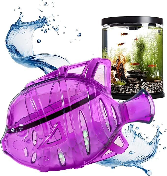 Clarence the Clarifier Fish - 6 pk, Purple - Aquarium Treatment, Clear Cloudy Fresh-Saltwater, Fish-Plant Safe, 10gal Tank Maintenance Each
