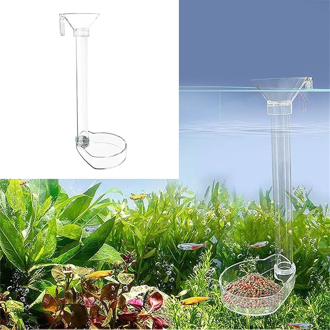 1 Set Aquarium Acrylic Feeding Tube Bowl Aquarium Shrimp Fishtank Acrylic Feeding Tools Anti-Drift Feeding Feeder, 22cm