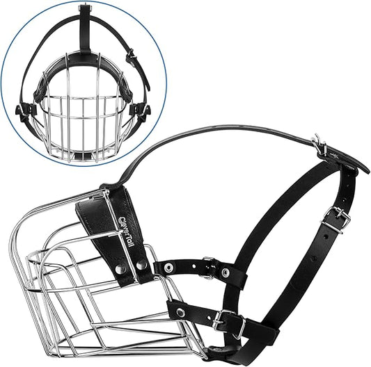 XL Metal Dog Muzzle for Large Sized Dogs – Heavy Duty Rottweiler Muzzle – Basket Extra Large Dog Muzzles for Barking and Biting Cane Corso, Mastiff, Labrador, Bulldog and Other Big Breeds