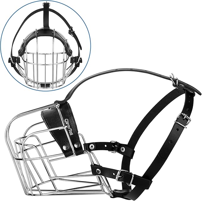 Dog Metal Muzzle for Large Sized Dogs – Heavy Duty Rottweiler Muzzle – Large Basket Dog Muzzle for Barking and Biting Cane Corso, Mastiff, Labrador, Bulldog, Alabai and Other Big Breeds