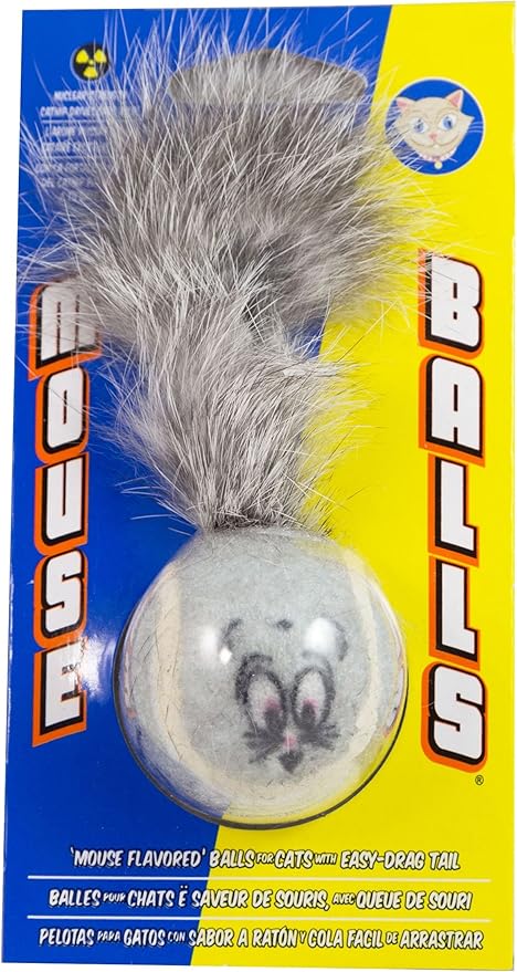 PetSport Mouse Balls - Mouse Ball Toy for Cats & Kittens, Catnip Toys Interactive, Certified Non-Toxic, 100% Natural Catnip Oil, Bell Inside, Won't Wear Down Teeth - 1.5" (Pack of 3)