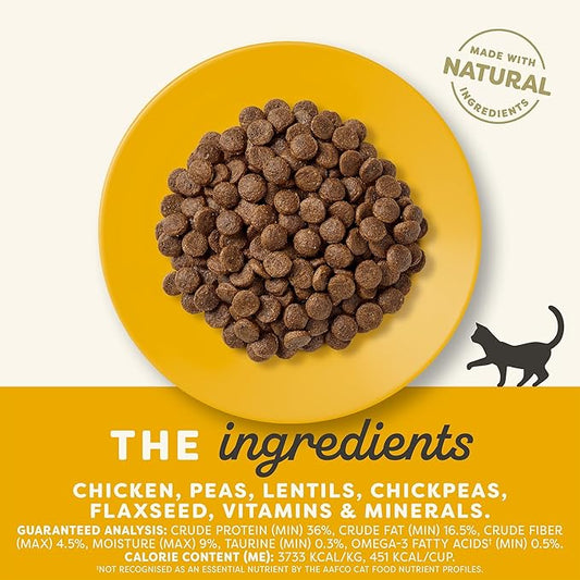 Applaws Complete Dry Cat Food, Grain-Free, Limited and Natural Ingredients, Added Vitamins & Minerals, High Protein, Supports Digestion, Chicken Recipe (4 Pound Bag)