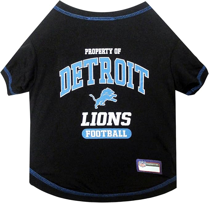 NFL Detroit Lions Dog T-Shirt for Pets, Size Small. Officially Licensed Pet Shirt with Team Logo, Soft Stretchable Comfort Fit Apparel for Dogs & Cats