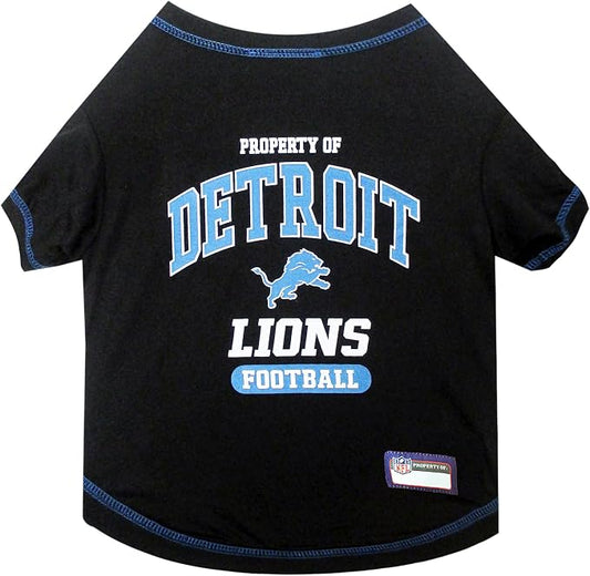 NFL Detroit Lions Dog T-Shirt for Pets, Size Small. Officially Licensed Pet Shirt with Team Logo, Soft Stretchable Comfort Fit Apparel for Dogs & Cats