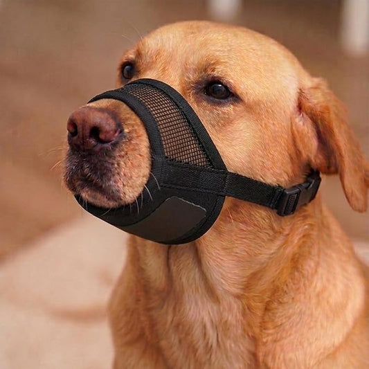 Dog Muzzle for Large Dogs – Adjustable Velcro with Air Mesh Muzzle for Large Sized Dog | Mussels for Dogs Grooming | Muzzles to Prevent Biting Barking Chewing | Allows Panting and Drinking
