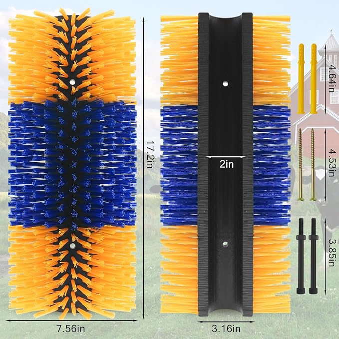 6pcs Livestock Scratching Brush Goat Scratcher Brush Full Massage Grooming Tool with 24 Screws for Cow,Cattle,Cow,Sheep, Horses,Pigs
