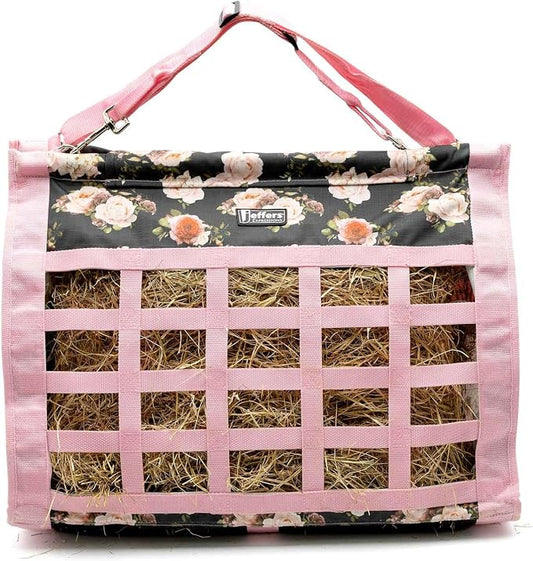 Jeffers Expression Extend Feed Hay Bag for Livestock – Durable 600D Waterproof Hay Feeder for Horse, Cattle, Goat, & Sheep, Top Loading Design w/Mesh Bottom, Farming Essentials, Rose Garden