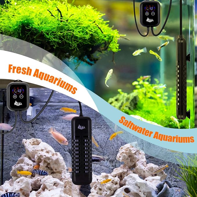AQQA Aquarium Heater, 1000W Fish Tank Heater Submersible Betta Fish Heater for Aquarium Thermostat Pond Heater for Freshwater and Saltwater (1000W for 120-280 Gallon Tank)