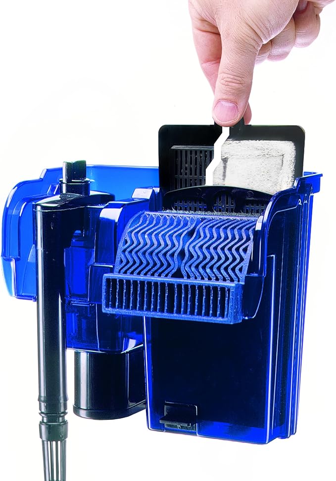 Penn-Plax Cascade 80 Power Filter – Hang-On Filter with Quad Filtration – Great for Freshwater and Saltwater Setups