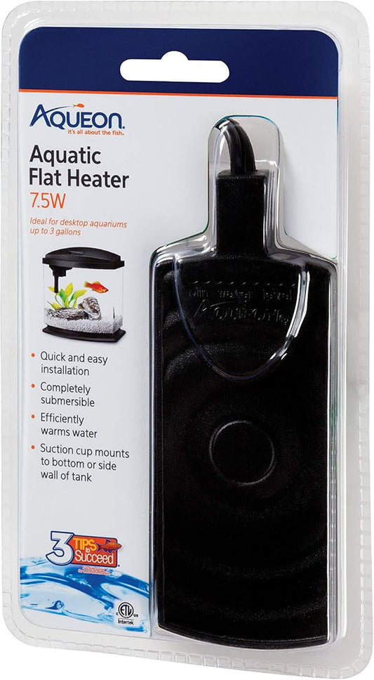 Aqueon Small Aquarium Fish Tank Submersible Mini Flat Heater Up to 2.5 to 5 Gallon Aquariums, 7.5 Watts