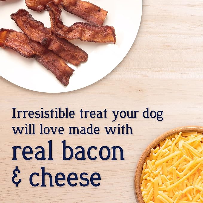Stewart Freeze Dried Dog Food Topper, PuffTops, Bacon & Cheese, 6 Ounce Resealable Pouch, Flavor Enhancing Meal Topper or Dog Treat, Made in USA