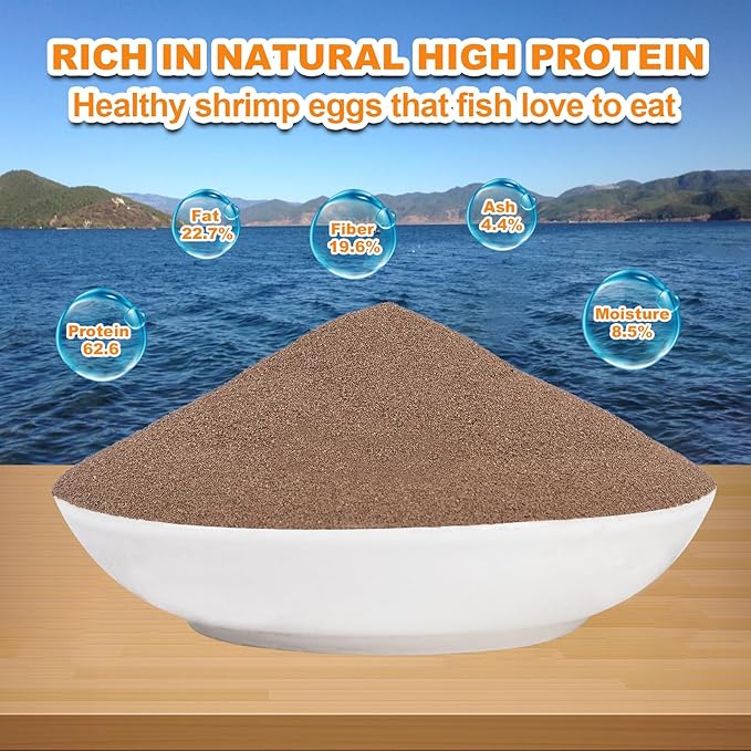 Brine Shrimp Eggs Fish Food - Sea Monkey Eggs 90% Hatch Rate Aquatic Foods for Freshwater & Saltwater Fish, Shrimp, Fry (5oz)