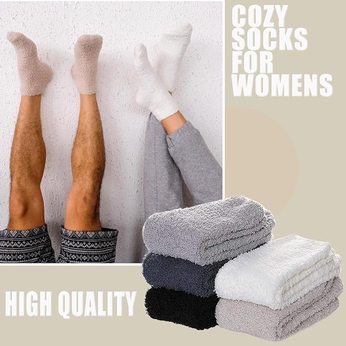 Ginmewrae Women Fuzzy Socks Cozy Soft Fluffy Cute Animal Slipper Socks Sleeping Warm Socks Christmas Gift for Girls