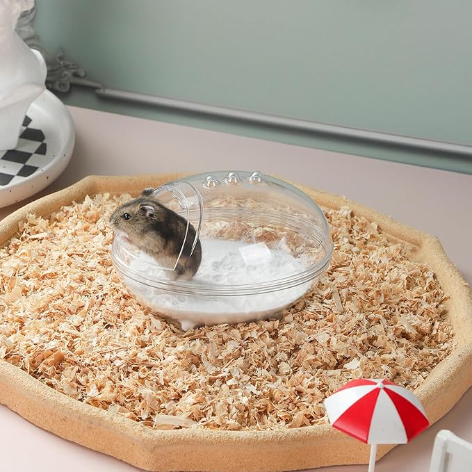 IBWell Transparent Hamster Sand Bath Container Hamster Sand Box, Hamster Cage Accessories Bath Keeps Sand Contained