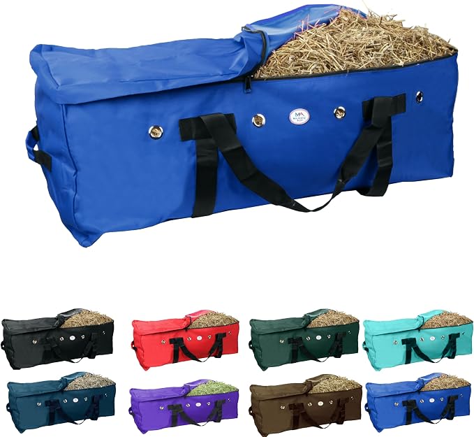 Majestic Ally 1200 D Nylon Fabric Large 44” x 20” x 16” and Extra Large 53"x 24" 20" Heavy-Duty Hay Bale Storage Bag (Red), Royal Blue, youth large / 11-13