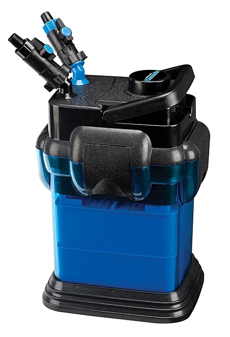 Penn-Plax Cascade 500 Canister Filter - 115 GPH Aquarium Filter for Tanks Up to 30 Gallons - 360 Degree Flow Valves, Poly Fiber Pads, Bio-Sponge & Activated Carbon -Fresh & Saltwater -11.5x9x13.5in