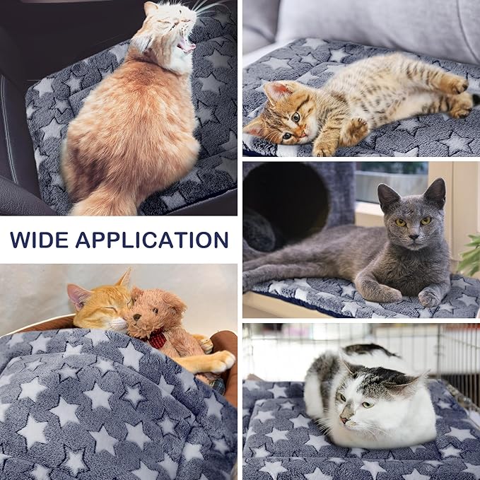 VitalCozy 4 Pcs Dog Crate Pads, Ultra Soft Warm Washable Anti-Slip Kennel Bed Mat for Pets, Reversible, Replaceable, Cozy Cage Liner for Small Medium Large Dogs and Cats(18 x 24 x 1.6 Inch,Blue)