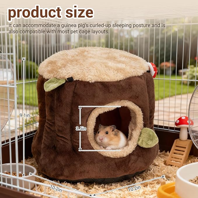 Guinea Pig Hideout & Guinea Pig House, Soft Cotton Small Animal Bed for Indoor Cage – Cozy Washable Habitat for Hamster, Hedgehog, Ferret, Rat, Chinchilla, Bunny & More Pet Lovers’ Furry Friends