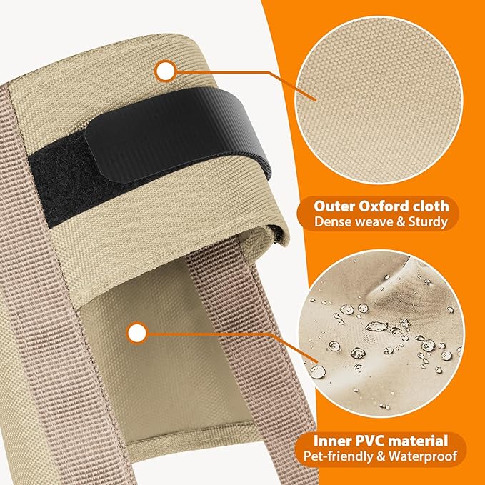 Mayerzon Dog Muzzle for Large Medium Small Dogs, Adjustable Fit, Soft & Sturdy Fabric, Prevents Fierce Barking Biting Chewing, Ideal for Grooming Walking Vet Visits, Allows to Pant Drink (Khaki, S)