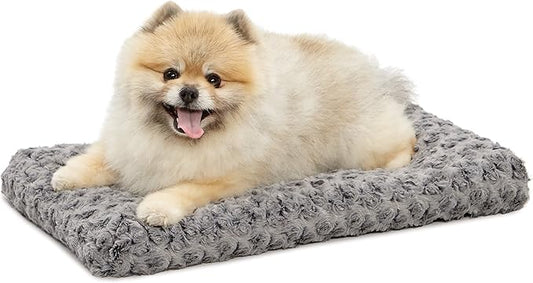 MidWest Homes for Pets XS QuietTime Deluxe Gray Ombre Swirl Plush Pet Bed, Machine Washable, Non-Skid Bottom, Soft Crate Mat for 22-inch Crates