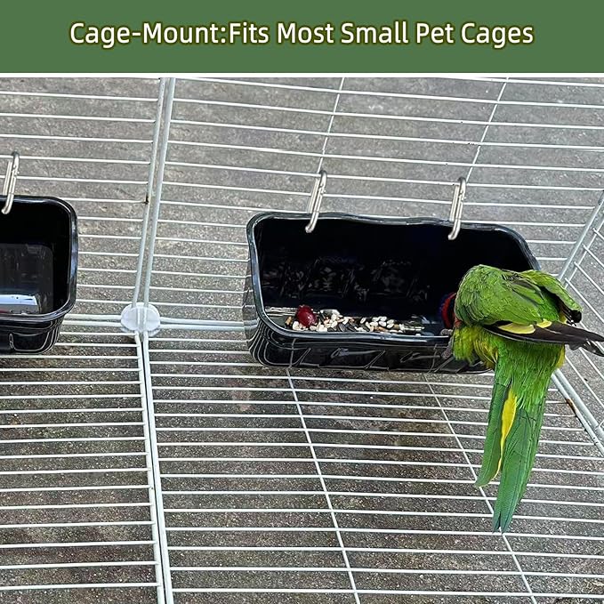 Hanging Chicken Feeders,Duck Feeder Waterer,Small Feed Trough 1.3 Quart 3 Pack,Hanging Fence Feed Trough for Poultry,Green