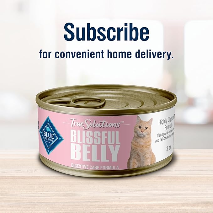 Blue Buffalo True Solutions Digestive Care Wet Cat Food for Adult Cats, Made with Natural Ingredients, Chicken, 3-oz. Cans (24 Count)