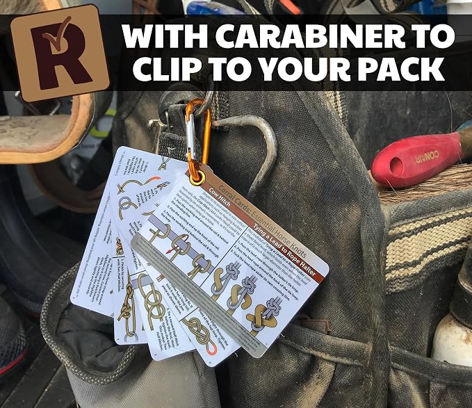 ReferenceReady Horse Knot Cards: Guide to 19 Pack and Trail Riding Knots | Guide to best training & trail horse riding knots. Accessory for barn essentials. Great for equine camps, equestrian gifts.