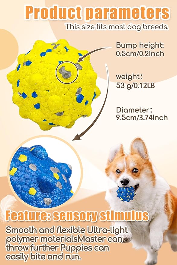 Moonorange 3.7'' Dog Balls for Dogs Aggressive Chewers Indestructible Tennis Durable Bouncy Interactive Dog Toy Balls for Fetch Game Floating Balls (White Large)
