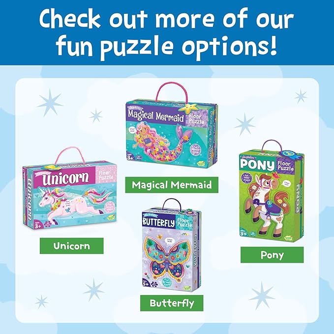 Peaceable Kingdom Shimmery Rainbow Floor Puzzle - 35-Piece Giant Floor Puzzle for Kids Ages 3 & up - Fun-Shaped Puzzle Pieces - Great for Classrooms