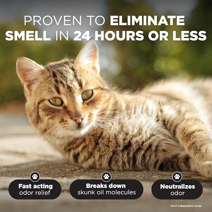 TropiClean Deodorizing Skunk Shampoo for Dogs - Extra Strength Skunk Odor Remover - 24 Hour Fast Relief - 20 oz