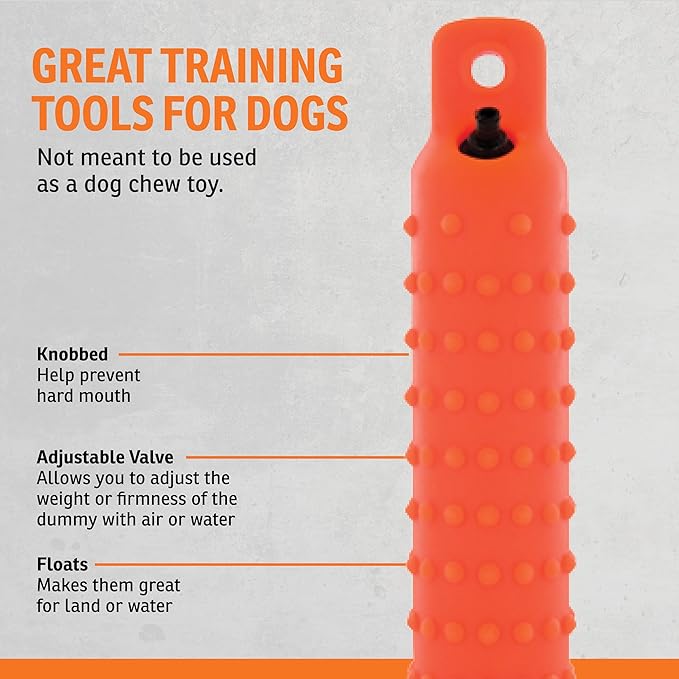 SportDOG Orange Plastic Dummies - Durable Soft Plastic Retriever & Hunting Bumper Training Accessory - Non-Toxic Weatherproof Material - High-Visibility Color