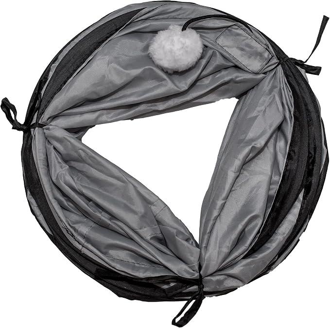 PetLike Cat Tunnel for Indoor Cats Collapsible Pop-up Pet Tube Peek Hole Hideaway Play Toys for Cats with Ball