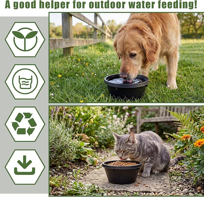 Sadnyy 2 Pcs Rubber Feed Pan Utility Horse Feed Bucket Rubber Bowl Chicken Dust Bath Container Horse Feeder for Goats Livestock Animal Feeding Cats Dogs Pigs (1.06 Quart/ 0.26 Gallon)