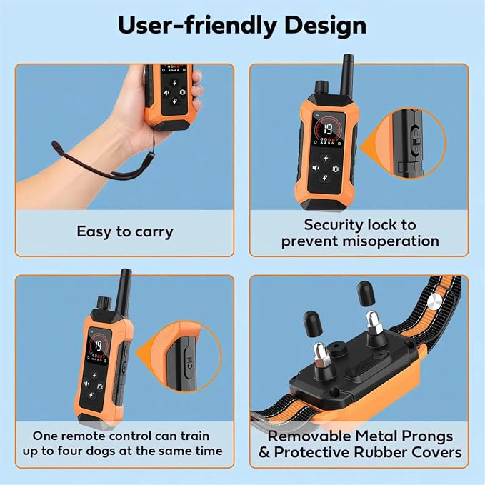 Dog Shock Collar with Light 2 Pack (5–150Lbs), 4400FT Waterproof 2 Dog Training Collar with Remote Control 5 Training Modes Rechargeable Electric Dog Collar, E Collars for Small Medium Large Dogs