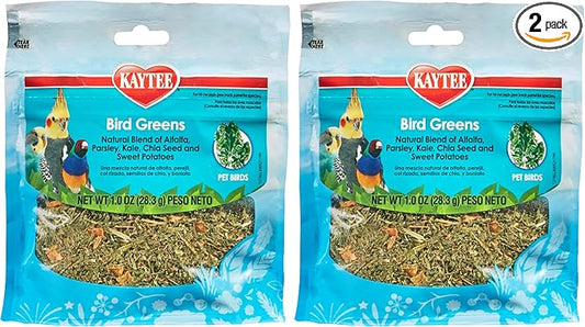 Kaytee Bird Greens Treat for All Pet Birds, 1 oz (Pack of 2)