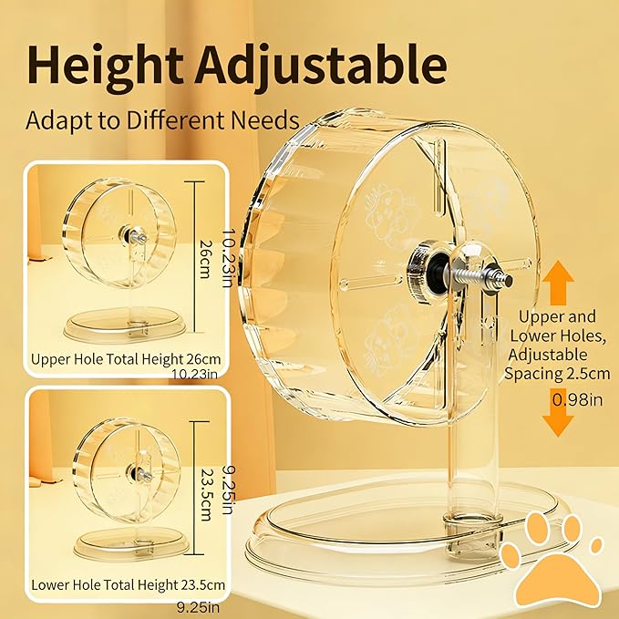 Silent Hamster-Wheel 7.1 Inch, Nonslip Spinning-Wheel, Exercise Hamster-Toys Platform for Hamster Cage Rat Cage Mouse Cage Small Pet Accessories for Hedgehog Gerbil Chinchilla Guinea Pig