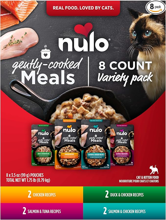 Nulo Gently Cooked Meals Variety Pack Wet Cat Food, 3.5-oz Pouch, Case of 8