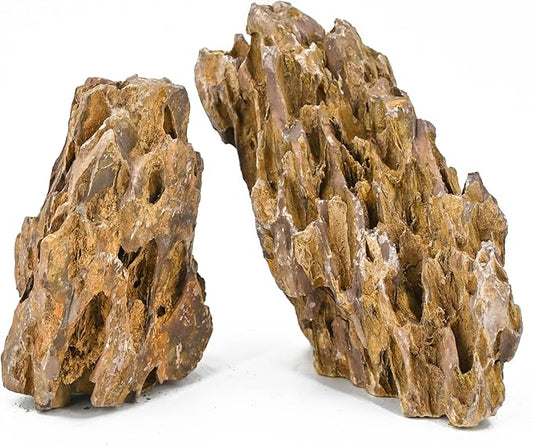 Unocho Dragon Stone Aquarium Rocks 5lb Seiryu Stone for Aquariums Landscaping Model Fish Tanks Terrariums Vivariums Paludarium Amphibian Enclosures(2-4 inches)