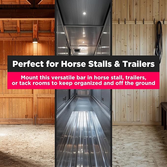 Scenic Road Horse Blankets Bar Bridle Hooks for Storage – 36 Inch Bridle Hook Wall Mounted Blanket Rack & Holder for Wall Organizer, Stall, Trailer & Tack Room, Accessories, Made in USA