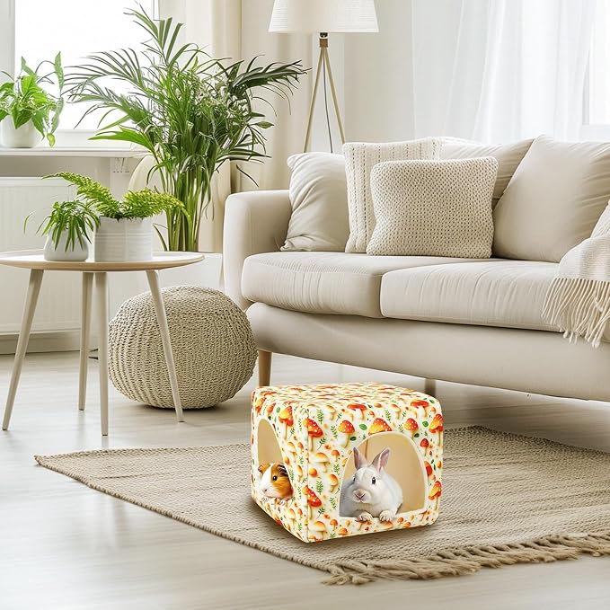 UPINS Guinea Pig Hideout,Washable Small Pet Bed House for Guinea Pigs Ferret Chinchilla Hedgehog Bunnies Rabbit
