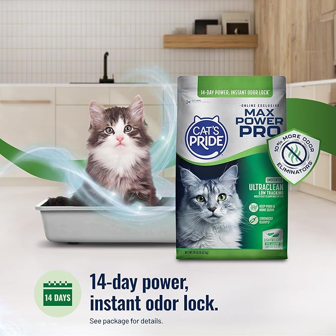 Cat's Pride Max Power Pro Ultraclean Lightweight Cat Litter, Low Tracking & Strongest Clumping Formula, Bag